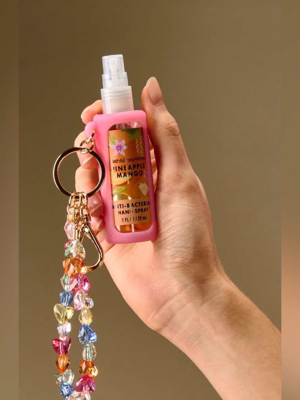 2 BBW Heart Beaded Silicone Hand Sanitizer Wristlet Holders .